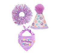 Cute Dog Party Hat, Birthday Outfit Set, Adjustable Hat Dress with Sturdy Build, Pet Bandana, Dog Costume with Fun Design, Party Outfit for Small Medium Dogs Families and Friends