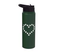Cute Dog Paw Print Dog Gifts Paw Print Ornament Heart Love Stainless Steel Insulated Water Bottle