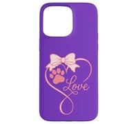 Cute Dog Pawprint Coquette Bow Love Dogs Paw Print for Girl Carcasa para iPhone 15 Pro MAX