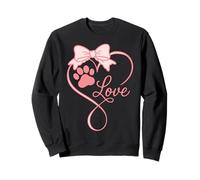 Cute Dog Pawprint Coquette Bow Love Dogs Paw Print for Girl Sudadera