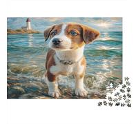 Cute Dog Puzzle for Adults Brittany Spaniel at Shore Brainteasing & Challenging Game for Wall Decoration 70x50cm/1000pcs
