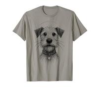 Cute Dog Sketch Scruffy Terrier Face Hand-Drawn Graphic Art Camiseta