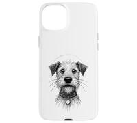 Cute Dog Sketch Scruffy Terrier Face Hand-Drawn Graphic Art Carcasa para iPhone 15 Plus