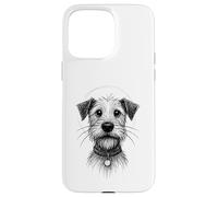 Cute Dog Sketch Scruffy Terrier Face Hand-Drawn Graphic Art Carcasa para iPhone 15 Pro MAX
