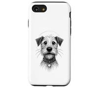 Cute Dog Sketch Scruffy Terrier Face Hand-Drawn Graphic Art Carcasa para iPhone SE (2020) / 7/8