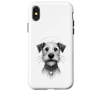 Cute Dog Sketch Scruffy Terrier Face Hand-Drawn Graphic Art Carcasa para iPhone X/XS