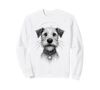 Cute Dog Sketch Scruffy Terrier Face Hand-Drawn Graphic Art Sudadera
