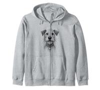 Cute Dog Sketch Scruffy Terrier Face Hand-Drawn Graphic Art Sudadera con Capucha