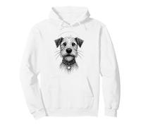 Cute Dog Sketch Scruffy Terrier Face Hand-Drawn Graphic Art Sudadera con Capucha