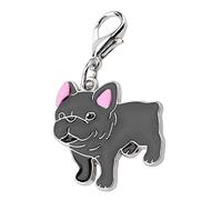 Cute Dog Tag Pendant | Metal Pet Collar Charm with Secure Clasp | Dog ID Tag for Well - Being/Style/Personalization | 2.5cm Lightweight Pet Accessory (Bull Black)