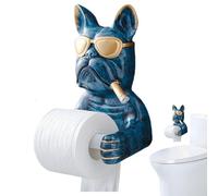 Cute Dog Toilet Paper Holder - 6.69in Animal Shaped Bathroom Hardware for Home, Hotel, and Farm Decor, Adorable Wall Mount Tissue Dispenser for Pet Lovers, Resin Craft Ornament,