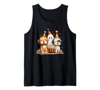 Cute Dogs Ghost Popcorn Fiesta de Halloween Camiseta sin Mangas