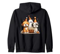 Cute Dogs Ghost Popcorn Fiesta de Halloween Sudadera con Capucha