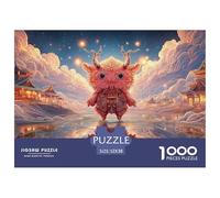 Cute Doll with Red Hair Horns 1000 Piezas Corte Preciso Rompecabezas Fantasy Landscape Vibrante Jigsaw Educativo Niños 52x38cm/1000pcs