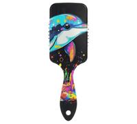 Cute Dolphin Cepillo liso para cabello mojado Diseñado masajeador cuero cabelludo para cabello grueso con mango ergonómico cepillo antiencrespamiento para cabello