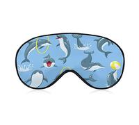 Cute Dolphin Performance Sleep Mask Blindfold Ocean Blue Animal Ajustable Super-Smooth Soft Eye Mask Cover para Hombres Mujeres Viajes y siesta