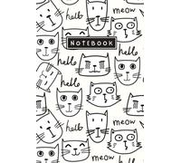 Cute Doodle Cat Notebook in Black and White: 120 Lined Pages (6" x 9"), Glossy Cover Journal