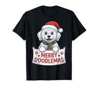 Cute Doodle Dog Merry Doodlemas Funny Christmas Dog Lover Camiseta