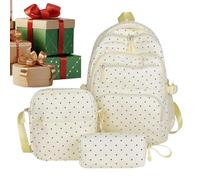 Cute Dot Bookbag, Kids School Backpack, Multi Pocket Set Practical Layout