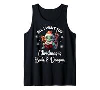 Cute Dragon Book For All I Want Christmas is Books & Dragons Camiseta sin Mangas