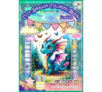 Cute Dragon Coloring Book: 50 Single sided pages