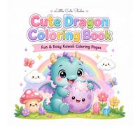 Cute Dragon Coloring Book: Fun & Easy Kawaii Coloring Pages with Adorable Baby Dragons, Magical Adventures, Fantasy Friends, Castles, Rainbows & More