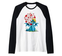 Cute Dragon Heart Valentines Day For Girls Boys Kids Dragons Camiseta Manga Raglan