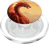 Cute Dragon Phone Grip Red Popper Dragon Cell Phone Holder PopSockets PopGrip para MagSafe
