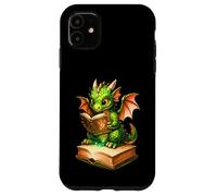 Cute Dragon Reading Book, Booish Teacher Librarian Bookworm Carcasa para iPhone 11