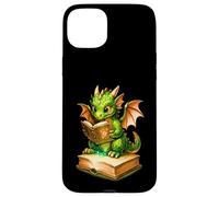 Cute Dragon Reading Book, Booish Teacher Librarian Bookworm Carcasa para iPhone 15 Plus