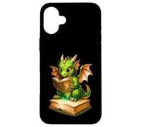 Cute Dragon Reading Book, Booish Teacher Librarian Bookworm Carcasa para iPhone 16 Plus