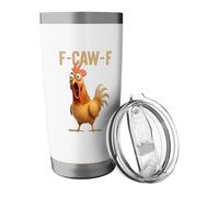 Cute Drink Cup - Botella de pollo de acero inoxidable 304 de 20 onzas, taza de pollo, vaso aislado de acero inoxidable divertido F-Caw-F, novedosa taza de café con diseño de gallo gritando para