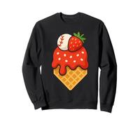 Cute Dripping Ice Cream Baseball Home Plate Strawberry Lover Sudadera