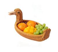 Cute Duck Basket, Hand Woven Storage Bin, 12x10 Inches Organization Container with Soft Handle, Decorative Woven Organizer, Storage Holder with Animal Design, Home Storagee for Living Room