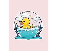 Cute Duck Notebook With Pink Background- 8.5x11 inch, 200 Wide Ruled Pages, Matte Finish, Kawaii Duck Notebook for Kids, Teens: Adorable Yellow Duck ... Duck Lovers, Cute Duckling Journal for Kids