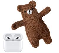 Cute Earbud Case Cover, Handmade Animal Shape, 7,87 x 7,87 in Coin Purse Cartoon, Crochet Pouch Knitting, esquina Pocket for Commuting Accessories, Fun, Small Storage, Everyday Use, marrón, Se référer