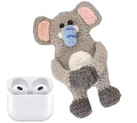 Cute Earbud Case Cover, Handmade Animal Shape Coin Purse, Cartoon Crochet Cash Pouch, Knitted Coin Pocket, Perfect for Commuting and Everyday Use Home Decor, Gris, Se référer au descriptif, Consulte