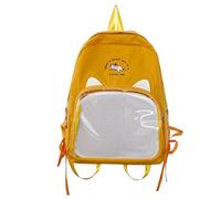 Cute Ears Kawaii Pins Bag - Mochila transparente con ventana de anime, bolsa de coleccionista japonesa, mochila de tienda de campaña, naranja, Talla única