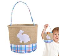 Cute Easter Basket - Large Capacity Snack Tote Bag, Decorated With Embroidered Bunny | Spacious Easter Supplies Storage Baskets with Multiple Compartments for Eggs Toys Holiday Party Use Children