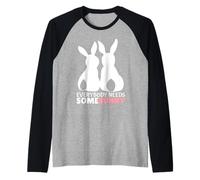 Cute Easter Bunny Everybody Needs Somebunny Girls & Toddlers Camiseta Manga Raglan