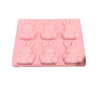 Cute Easter Bunny Silicone Molds - 3D Bunny Shape 6 Cavity Resin and Baking Mold | for DIY Crafts, Epoxy Casting, Ice, Chocolate, Soap, Cake, Jelly, Candy and Easter Party Decorations