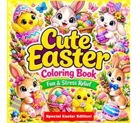 Cute Easter Coloring Book Fun & Stress Relief Special Edition Kawaii Easter for Relaxation (Bold & Easy Cute Coloring Books for Kids and Adults)