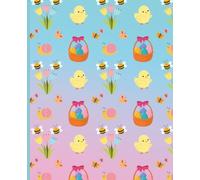 Cute Easter Composition Notebook: Wide Ruled Spring Notebook for Kids | Bunny, Chick & Easter Basket Design | 110 Page School Journal | Perfect Easter Basket Stuffer