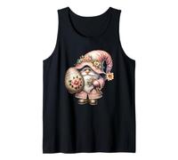 Cute Easter GNOME Decor For Women Floral Easter Egg Hunting Camiseta sin Mangas