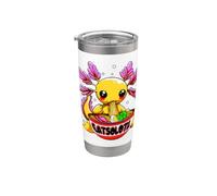 Cute Eatsolotl Kawaii Axolotl Ramen Fideos para niños y niñas adolescentes Vaso térmico de acero inoxidable de doble pared