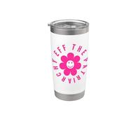 Cute Eff The Patriarchy Happy Face Flower Vaso térmico de acero inoxidable de doble pared