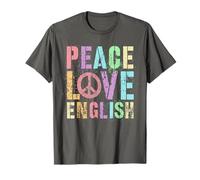 Cute ELA Profesor PAZ AMOR INGLÉS Biblioteca Gramática Policía Camiseta