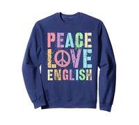 Cute ELA Profesor PAZ AMOR INGLÉS Biblioteca Gramática Policía Sudadera