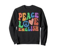 Cute ELA Profesor PAZ AMOR INGLÉS Idioma EDUCATIVO Sudadera