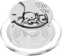 Cute Elephant Mom & Baby Elephant Love Graphic PopSockets PopGrip para MagSafe